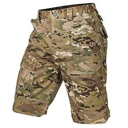 CARWORNIC Herren Cargoshorts Für Männer Sommer Camouflage Kurze Hosen Ripstop Taktische Shorts Outdoor Wanderhose Kurz Baumwolle Freizeit Shorts Atmungsaktive Lässig Klettern Arbeit Shorts von CARWORNIC