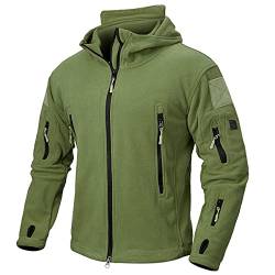 CARWORNIC Herren Fleecejacke Warme Winterjacke Für Herren Arbeitsjacke Outdoor Militär Schwarze Trekking Wander Jacke mit Kapuze von CARWORNIC