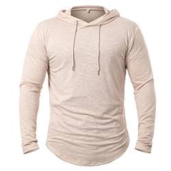 CARWORNIC Herren Kapuzenpullover Hoodie Langarm Shirts Sportshirt Für Herren Schwarzer Weißer Outdoor Sweatshirt mit Kapuze von CARWORNIC