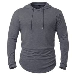 CARWORNIC Herren Kapuzenpullover Hoodie Langarm Shirts Sportshirt Für Herren Schwarzer Weißer Outdoor Sweatshirt mit Kapuze von CARWORNIC