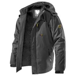 CARWORNIC Herren Skijacke Warme Wasserdicht Winterjacke Für Herren Outdoor Wanderjacke Schwarz Winddichte Sport Snowboardjacke Funktionsjacke Mit Abnehmbarer Kapuze von CARWORNIC