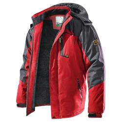 CARWORNIC Herren Skijacke Warme Wasserdicht Winterjacke Für Herren Outdoor Wanderjacke Schwarz Winddichte Sport Snowboardjacke Funktionsjacke Mit Abnehmbarer Kapuze von CARWORNIC