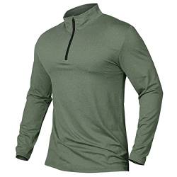 CARWORNIC Men's 1/4 Zip Sports Top Long Sleeve Golf Tops for Men Lightweight Gym Running T-Shirts Quick-Dry Outdoor Fishing Hiking Tops Casual Pullover Top Breathable Spring Workout Shirts von CARWORNIC