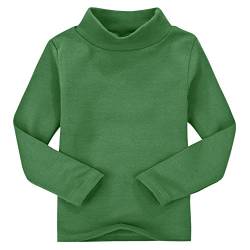 Casa Baby Rollkragenpullover Kinder Langarm Plain Basic Tops Mädchen Jungen Baumwolle T-Shirt für 2-6 Jahre (3 Jahre alt, Armee grün) von CASA