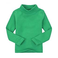 Casa Kinder Rollkragen Tops Unisex Langarm Polo Baumwoll T-Shirt für 2-6 Jahre (2 Jahre alt, Grün) von CASA