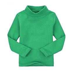 Casa Kinder Rollkragen Tops Unisex Langarm Polo Baumwoll T-Shirt für 2-6 Jahre (5 Jahre alt, Grün) von CASA