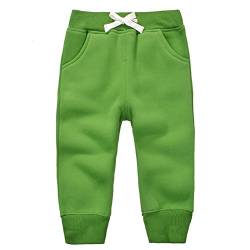 Casa Unisex Hosen Baby Lange Hosen Kinder Baumwolle Fleece Elastische Taille Sweatpants Winter Hosen - Grün,1 Jahr von CASA