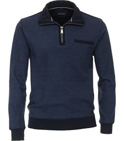 Casa Moda Herren Sweat-Troyer Gemustert mit Zip blau - XL von CASAMODA