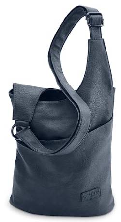 CASAdiNOVA® Stylische Damen Umhängetasche aus Veganem Leder - Handtasche, Crossbody & Messenger Bag in Einem - Hochwertige Damenhandtasche zum Umhängen mit verstellbarem Schultergurt (Blau) von CASAdiNOVA