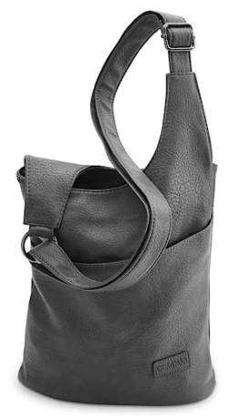 CASAdiNOVA® Stylische Damen Umhängetasche aus Veganem Leder - Handtasche, Crossbody & Messenger Bag in Einem - Hochwertige Damenhandtasche zum Umhängen mit verstellbarem Schultergurt (Grau) von CASAdiNOVA