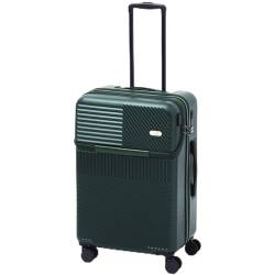 CASEGO 20-Zoll-Boarding-Koffer, Vordertasche mit Öffnung, Universalrad, intelligentes Laden, USB-Anschluss, Reiseanschluss, Unisex-Trolley (Green 20 inch) von CASEGO