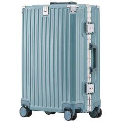 CASEGO 28-Zoll-Koffer mit Aluminiumrahmen und großem Fassungsvermögen, modisch, verschleißfest, geräuschlos, Universalrad, TSA-Kombinationsschloss-Trolley (Blue 20 inch) von CASEGO