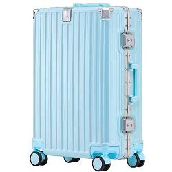 CASEGO 28-Zoll-Koffer mit Aluminiumrahmen und großem Fassungsvermögen, modisch, verschleißfest, geräuschlos, Universalrad, TSA-Kombinationsschloss-Trolley (Sky Blue 26 inch) von CASEGO