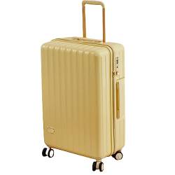 CASEGO 28-Zoll-Koffer mit großem Fassungsvermögen, PC-Material, TSA-Zahlenschloss, verschleißfester, komprimierbarer, einziehbarer Trolley-Koffer (Yellow 22 inch) von CASEGO