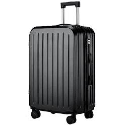 CASEGO 28-Zoll-Koffer mit großem Fassungsvermögen und Getränkehalter, geräuschlos, Universal-Rad, Codeschloss, einziehbarer Trolley, Unisex-Koffer (Black 28 inch) von CASEGO