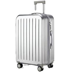 CASEGO 28-Zoll-Koffer mit großem Fassungsvermögen und Getränkehalter, geräuschlos, Universal-Rad, Codeschloss, einziehbarer Trolley, Unisex-Koffer (Gray 22 inch) von CASEGO