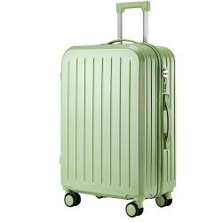 CASEGO 28-Zoll-Koffer mit großem Fassungsvermögen und Getränkehalter, geräuschlos, Universal-Rad, Codeschloss, einziehbarer Trolley, Unisex-Koffer (Green 20 inch) von CASEGO