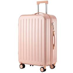 CASEGO 28-Zoll-Koffer mit großem Fassungsvermögen und Getränkehalter, geräuschlos, Universal-Rad, Codeschloss, einziehbarer Trolley, Unisex-Koffer (pink 22 inch) von CASEGO