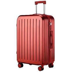 CASEGO 28-Zoll-Koffer mit großem Fassungsvermögen und Getränkehalter, geräuschlos, Universal-Rad, Codeschloss, einziehbarer Trolley, Unisex-Koffer (red 22 inch) von CASEGO