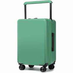 CASEGO 50,8 cm tragbarer Trolley-Koffer, Schwenkräder sind leise und glatt, mattiertes Textur-Design, kratzfest und verschleißfest, grün, 46 von CASEGO