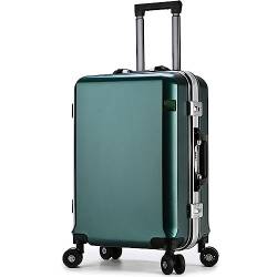 CASEGO Aluminiumrahmen, Trolley, Koffer, 61 cm, große Kapazität, universelles Rad aus PC-Material, kratz- und verschleißfest, Boarding-Koffer (grün, 55,9 cm) von CASEGO