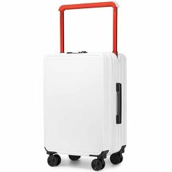 CASEGO Breiter Trolley-Koffer erhöht die Raumausnutzung, Design mit doppelter Vorderseite, einfach und modisch, geeignet für mehrere Szenarien (Weiß 26), weiß, 26 von CASEGO