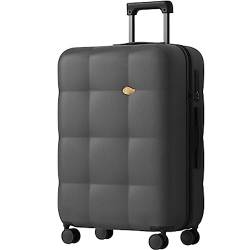 CASEGO Passwort-Koffer mit großer Kapazität, kleine frische Farbe, Universalrad, angemessene Trennwand, Unisex-Reißverschluss-Koffer, Boarding-Trolley (Black 24 inch) von CASEGO