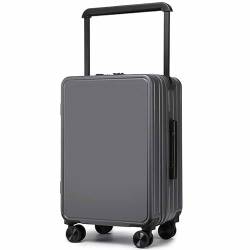 CASEGO Tragbarer, breiter Trolley-Koffer, erhöht die Raumnutzung, mit USB-Lade-Schnittstelle, macht Reisen sorgenfrei, dunkelgrau, 46 von CASEGO
