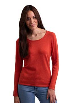 CASH-MERE.CH 100% Kaschmir Damen Pullover | Sweater Rundhalsausschnitt 2-fädig (Gelb/Siena Gelb, S) von CASH-MERE.CH