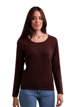 CASH-MERE.CH 100% Kaschmir Damen Pullover | Sweater Rundhalsausschnitt 2-fädig (Rot/Zinnober Rot, XS) von CASH-MERE.CH