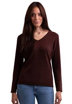 CASH-MERE.CH 100% Kaschmir Damen Pullover | Sweater V-Ausschnitt 2-fädig (Rot/Zinnober Rot, S) von CASH-MERE.CH