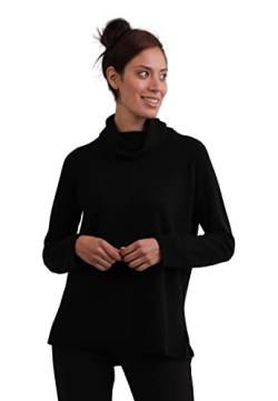 CASH-MERE.CH 100% Kaschmir Damen Pullover mit geradem Schnitt und Seitenschlitz | Sweater Rollkragen 2-fädig (Schwarz, XXL) von CASH-MERE.CH