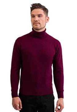 CASH-MERE.CH 100% Kaschmir Herren Pullover | Sweater Rollkragen 2-fädig (Rot/Cranberry, S) von CASH-MERE.CH