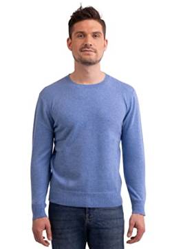 CASH-MERE.CH 100% Kaschmir Herren Pullover | Sweater Rundhalsausschnitt 2-fädig (Blau/Azure Blau, M) von CASH-MERE.CH