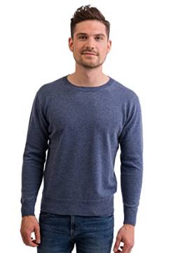 CASH-MERE.CH 100% Kaschmir Herren Pullover | Sweater Rundhalsausschnitt 2-fädig (Blau/Jeans, XXL) von CASH-MERE.CH