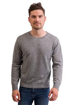 CASH-MERE.CH 100% Kaschmir Herren Pullover | Sweater Rundhalsausschnitt 2-fädig (Grau, XXL) von CASH-MERE.CH