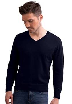 CASH-MERE.CH 100% Kaschmir Herren Pullover | Sweater V-Ausschnitt 2-fädig (Blau/Marine, XL) von CASH-MERE.CH