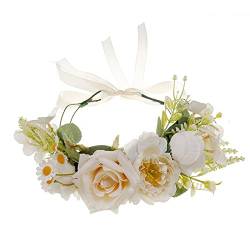 Braut-Blumen-Haarband, floraler Kopfschmuck, Bohemian-Blumen-Haarband, Brautblumenkranz, Haarreif, Blumen-Stirnband, Damen, Bulk von CASNO