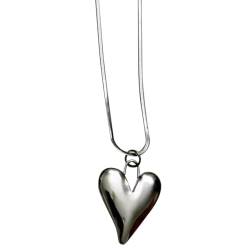 CASNO Halskette, einzigartiger, ästhetischer Choker, modischer Herz-/Schleifen-Anhänger, Halskette, verstellbare Halskette für modebewusste Frauen, Metall von CASNO