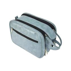 CASNO Taschen für Damen, Make-up-Organizer, Kosmetiktasche, große Kapazität, Kulturbeutel, Make-up-Tasche für Mädchen, Frauen, Reise-Kosmetiktasche, PU-Handtasche, hellblau von CASNO