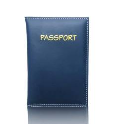 CASNO Taschen für Damen, Reisepasshülle, Ausweis, Kreditkarte, Bargeld, Dokumenten-Organizer für Männer und Frauen, Unisex, Reisepasshülle, tragbar, dunkelblau von CASNO