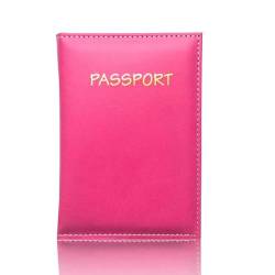 CASNO Taschen für Damen, Reisepasshülle, Ausweis, Kreditkarte, Bargeld, Dokumenten-Organizer für Männer und Frauen, Unisex, Reisepasshülle, tragbar, rosarot von CASNO