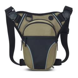 CASNO Wasserdichte Beintasche für Damen und Herren, Motorrad, Oberschenkeltasche, Bauchtasche, Hüfttasche für Outdoor, Wandern, Radfahren, Angeln, khaki von CASNO