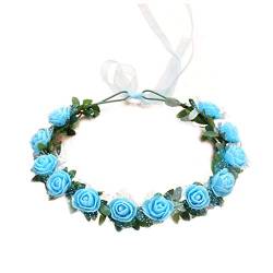 Frühlingsböhmische Blumenkronen, Strand, Blumen, Kunstrosen, Hochzeitsparty, Kranz, Kopfschmuck, Foto-Requisiten, Clips für Haare von CASNO