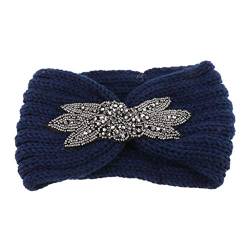 Gestricktes Haarband für Damen, Blume, Ohrenwärmer, breit, für H-Perlenarmbänder für Herren, Set von CASNO