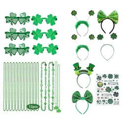 Irische festliche Patricks-Tag-Kobold-Haarbänder für Kostümpartys, Feiern, stilvolles Kleeblatt-Outfits, Kleeblatt-Stirnband für Damen von CASNO