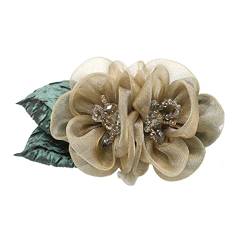Organza-Blumen-Haarspange für Damen, elegante Stoff-Blumen-Haarspange, Haarschmuck, Pferdeschwanz-Halter, Haarspangen, Blumen-Broschen für Frauen von CASNO