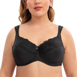 CASOLACE Damen Minimizer Spitzen BH mit Bügel Unwattierter Große Größen Schwarz 100E von CASOLACE