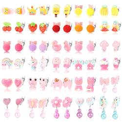 CASSIECA 30 Paare Clip On Ohrring Ohrclips für Mädchen Kinder Keine Durchbohrten Prinzessin Ohrringe Mädchen Geschenk Spielen Blume Herz Ohrringe Mädchen Verkleiden sich Schmuck von CASSIECA