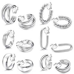 CASSIECA 6 Paare Clip Ohrringe für Damen Mädchen Gold Hypoallergen Chunky Creolen Twist Ohrclips Kein Piercing Ohne Ohrlöcher Klips Ohrringe Set Modeschmuck Geschenk von CASSIECA